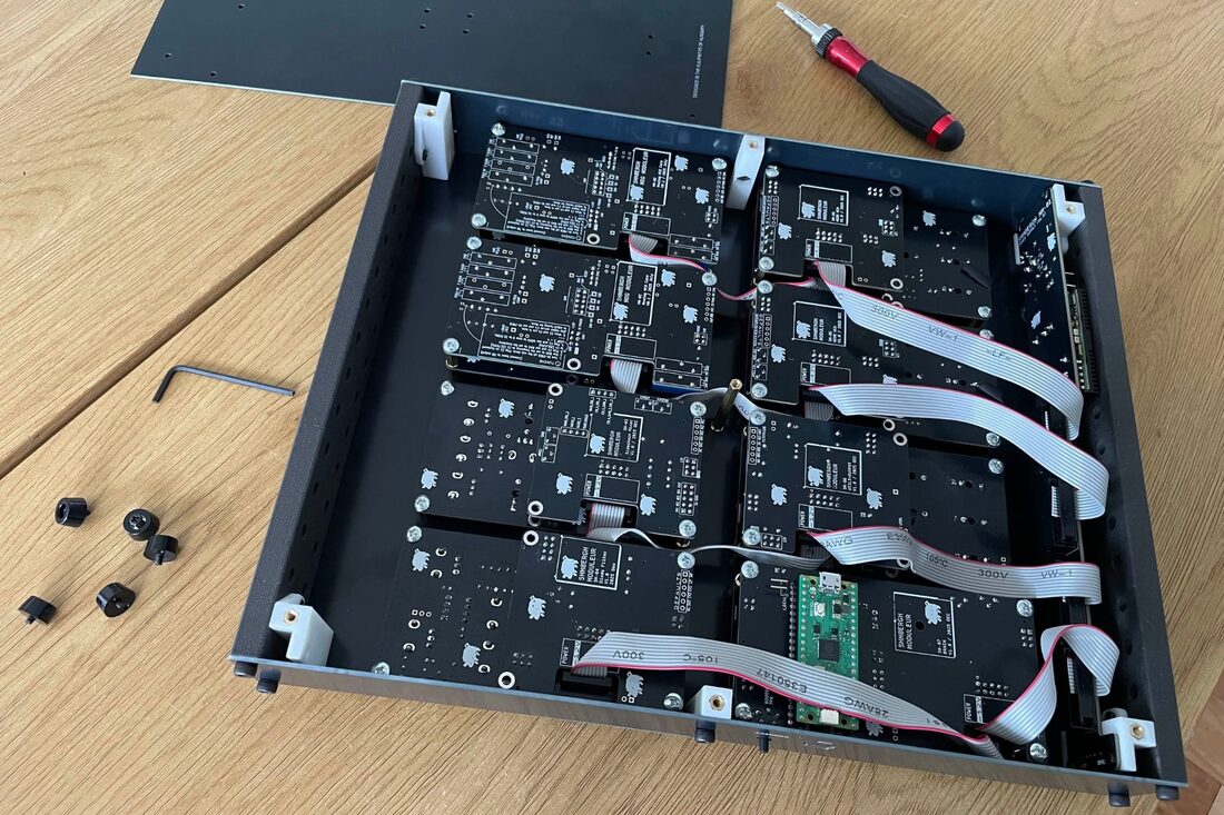 PCB assembly in progress